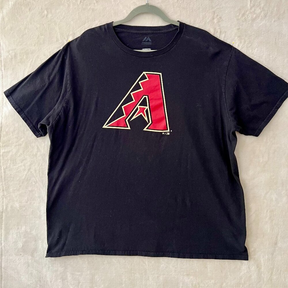 Arizona Diamondbacks Black with Red DBack Logo , Cotton Short Sleeve T-Shirt 2XL
